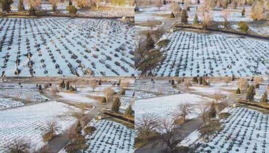 白雪覆盖的墓地高清在线视频素材下载