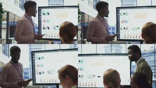 公司分析师团队审查销售反馈以进行改进高清在线视频素材下载