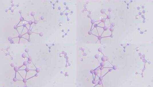 原子和分子抽象三维图形动画。抽象分子点阵高清在线视频素材下载