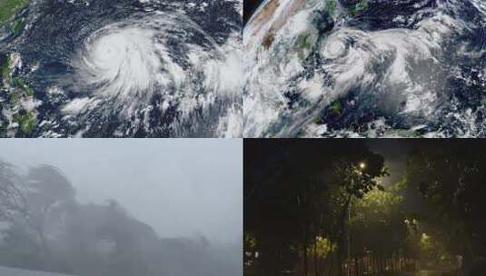 台风狂风暴雨电闪雷鸣高清在线视频素材下载