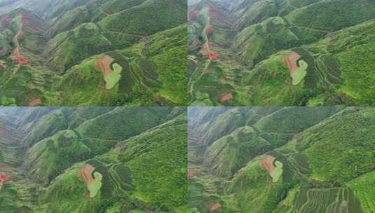 航拍云南昆明东川红土地·落霞沟1高清在线视频素材下载