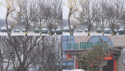 冬天下雪空镜头高清在线视频素材下载