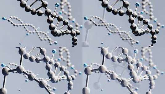 DNA分子链化学键水分子生物学结构高清在线视频素材下载