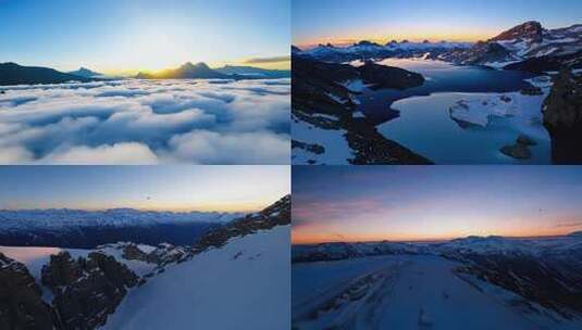 航拍雪山山峰高山FPV2高清在线视频素材下载