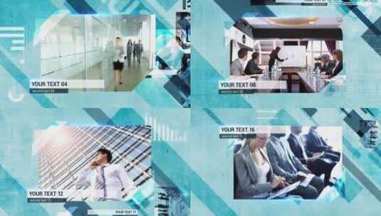 蓝色企业幻灯片宣传展示AE模板高清AE视频素材下载
