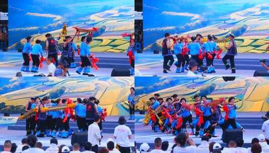 多彩贵州特色民族舞蹈板凳舞高清在线视频素材下载