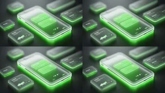 未来科技感透明手机界面应用展示高清在线视频素材下载