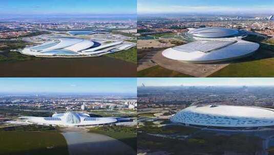 现代建筑城市鸟瞰全景高清在线视频素材下载