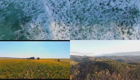 俯拍海面海浪特写高清在线视频素材下载