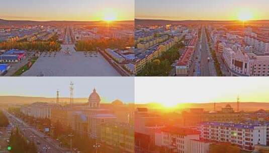 漠河北极星广场日出高清在线视频素材下载