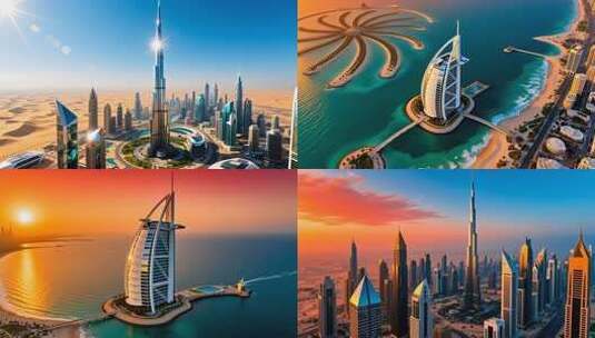 迪拜，奢华与自然的完美和弦合集4K高清在线视频素材下载