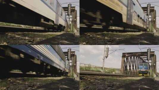 特写火车快速驶过高清在线视频素材下载