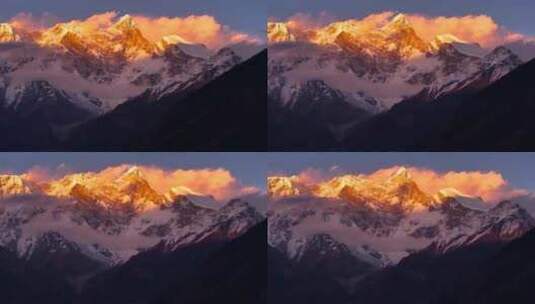 4K航拍西藏南迦巴瓦日照金山高清在线视频素材下载