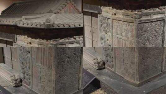 西安市博物馆史君墓石椁2高清在线视频素材下载