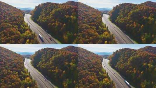 北卡罗来纳州通往阿什维尔的I40高速公路高清在线视频素材下载