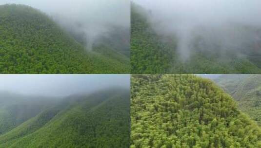 航拍山区云雾竹山青山绿水烟雾缥缈空镜头高清在线视频素材下载