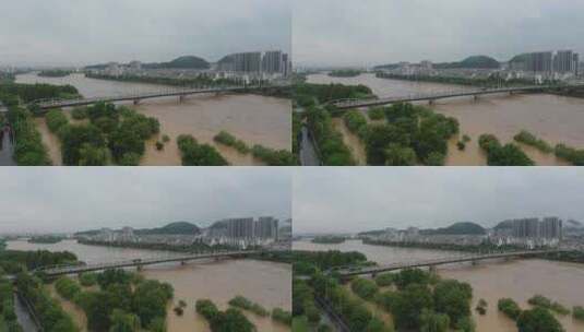 2024年6月下旬黄山市暴雨后洪水来袭高清在线视频素材下载