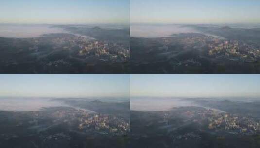 贵州凯里航拍 云雾袅绕的凯里 DJI_0027高清在线视频素材下载