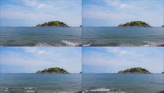 从海滩海岸看岛屿风景高清在线视频素材下载