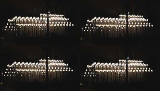 夜间灯柱的视频高清在线视频素材下载