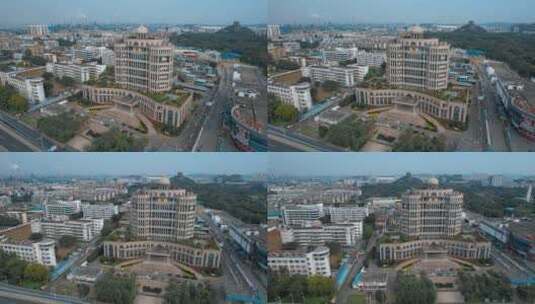 广西柳州柳北区人民政府大楼周围街道楼房高清在线视频素材下载
