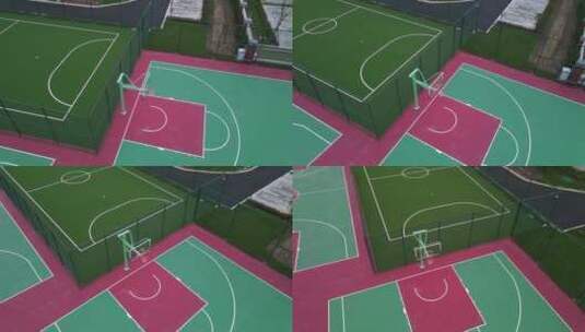 学校操场篮球场足球场4K航拍高清在线视频素材下载