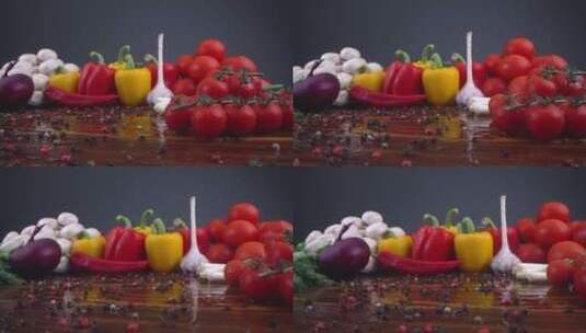 桌上的蔬菜高清在线视频素材下载
