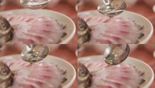 葱姜水腌制孔雀鱼高清在线视频素材下载