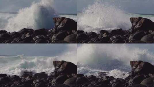 海浪拍打海岸高清在线视频素材下载