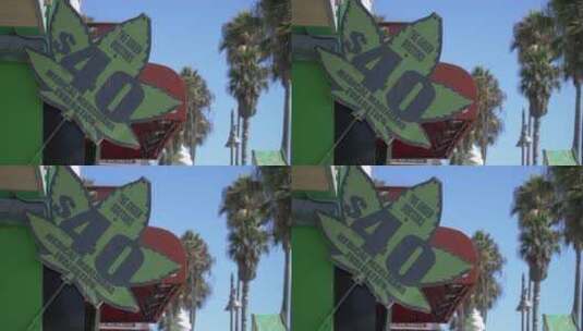 医用大麻店在洛杉矶的标志高清在线视频素材下载