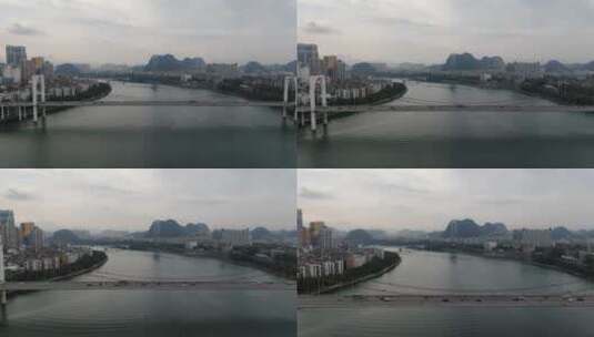 航拍广西柳州红光大桥高清在线视频素材下载