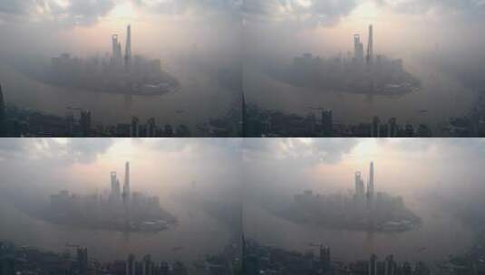 上海疫情北外滩朝阳航拍4K高清在线视频素材下载