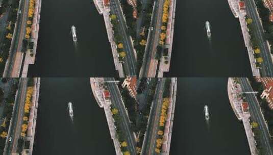 天津冬季城市大沽桥航拍高清在线视频素材下载