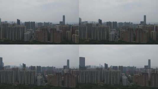 广州灰霾天气航拍高清在线视频素材下载