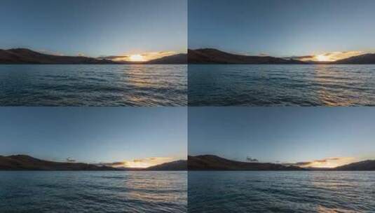 西藏羊卓雍措湖泊日出日落延时高清在线视频素材下载