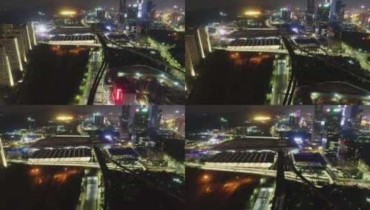 深圳北站夜景1高清在线视频素材下载