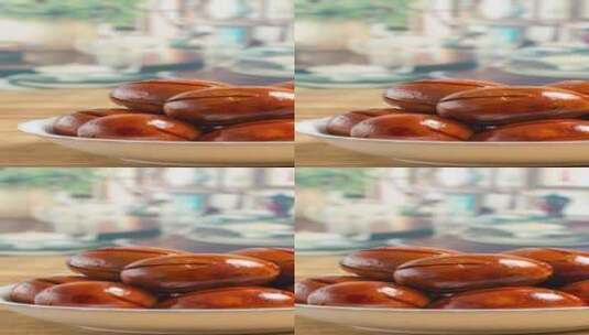 卤蛋小吃美食4k滑轨平移高清在线视频素材下载