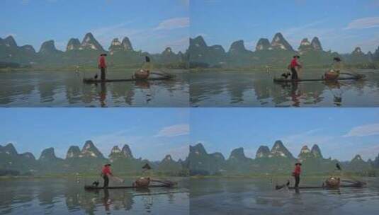 桂林山水渔翁高清在线视频素材下载