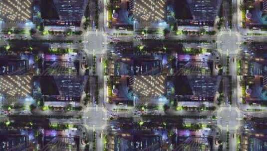 航拍傍晚深圳市区道路和现代城市风光高清在线视频素材下载