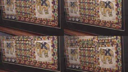 壁画挂毯编织毯子装饰画高清在线视频素材下载