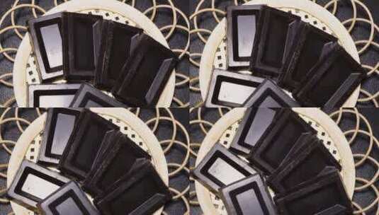 黑巧巧克力零食甜品高清在线视频素材下载