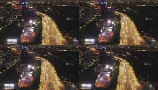 城市灯火辉煌车流夜景高清在线视频素材下载