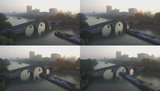 大运河 拱宸桥  航拍 素材高清在线视频素材下载