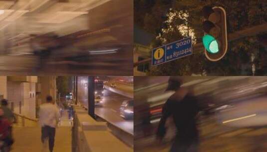 仿王家卫抽帧城市街道空镜头 红绿灯高清在线视频素材下载