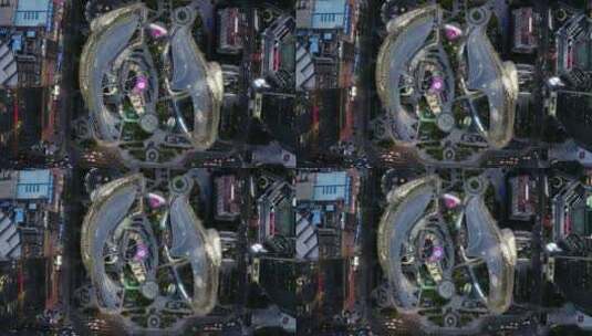 广东省广州市天环广场夜景航拍高清在线视频素材下载