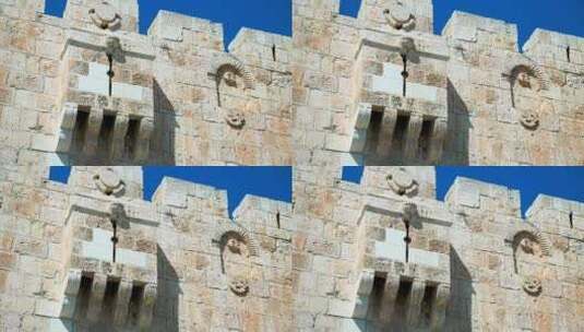 以色列耶路撒冷老城狮门高清在线视频素材下载