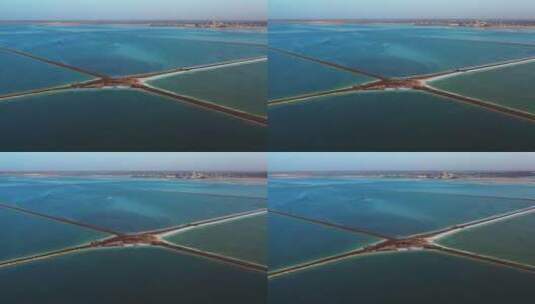青海省海西州格尔木市察尔汗盐湖航拍高清在线视频素材下载
