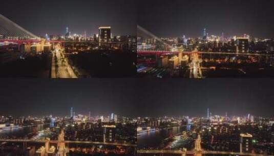 杨浦区夜景航拍高清在线视频素材下载