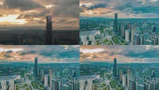无人机航拍，充满都市感的顶尖城市高清在线视频素材下载