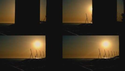 清晨太阳升起 唯美浪漫美丽的海滩高清在线视频素材下载